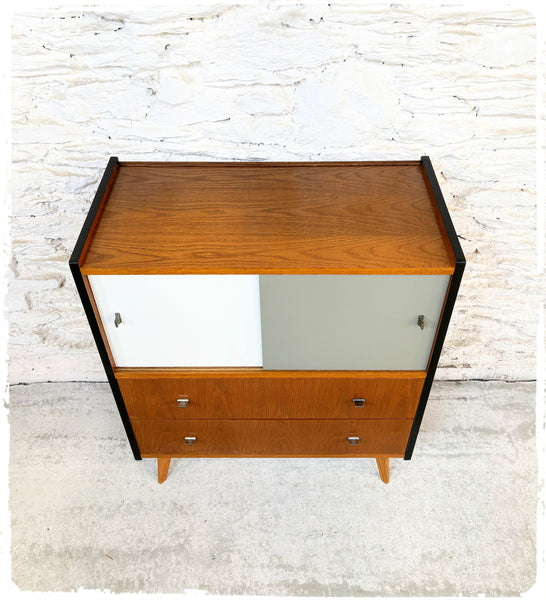 Meuble Hi-fi Rangement Commode Vintage Pieds Compas