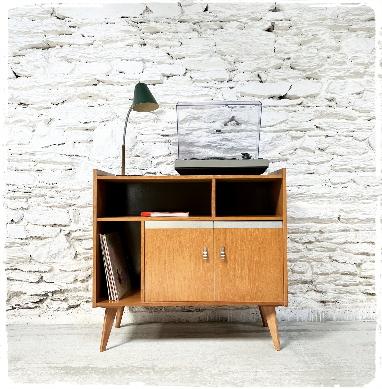 Meuble Hi-Fi Rangement Vintage Pieds Compas