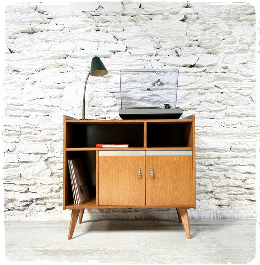 Meuble Hi-Fi Rangement Vintage Pieds Compas
