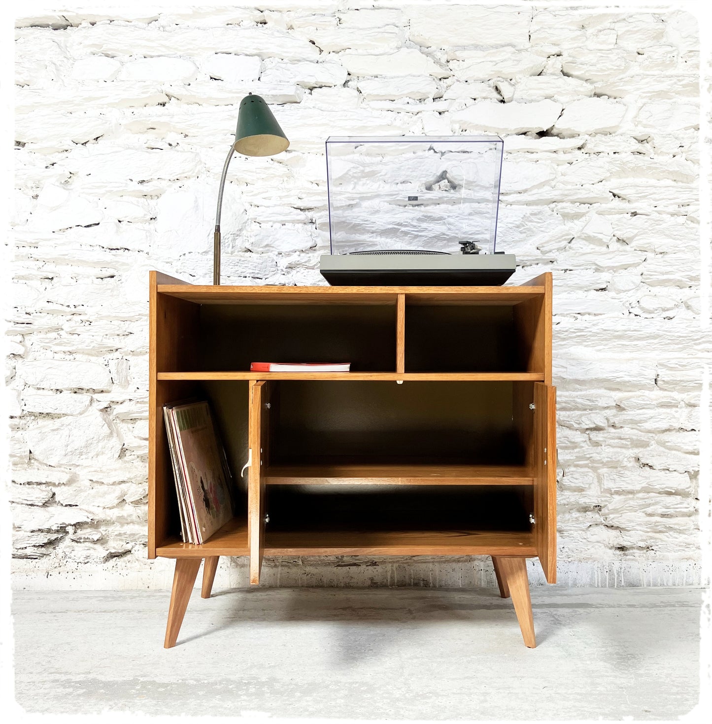 Meuble Hi-Fi Rangement Vintage Pieds Compas
