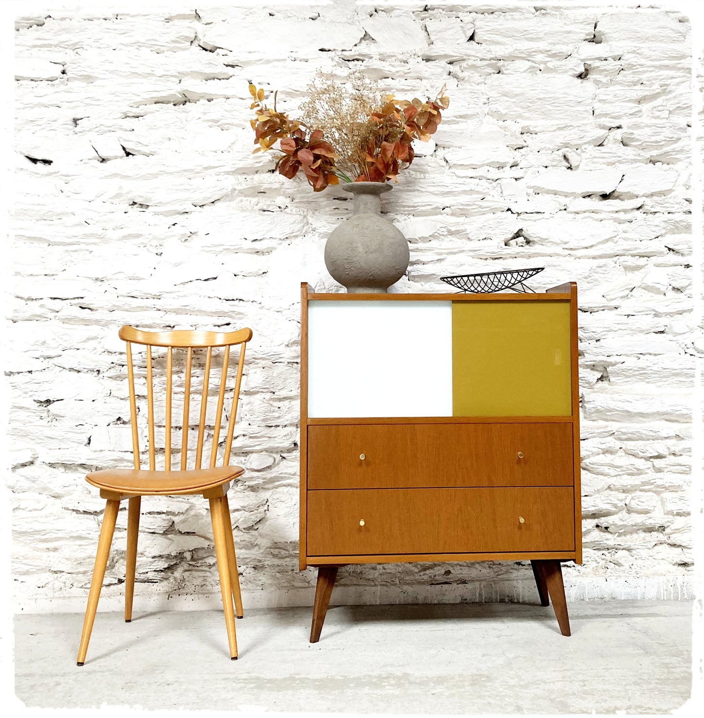 Meuble Hi-fi Rangement Vintage Pieds Compas