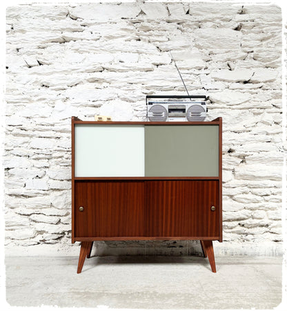 Meuble Hi-fi Rangement Vinyles Vintage Pieds Compas