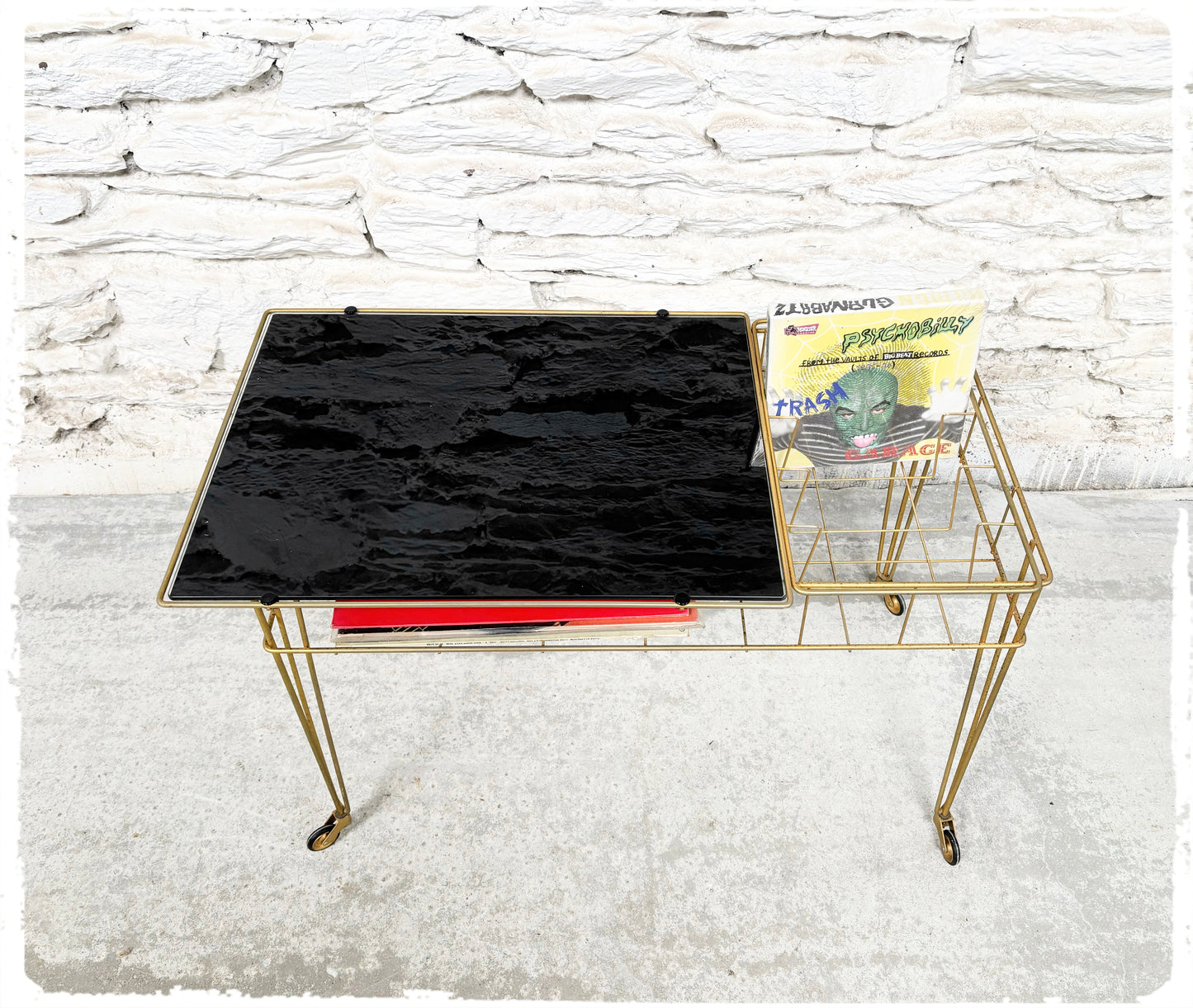 Meuble Hifi Desserte Vintage Pieds Eiffel Doré