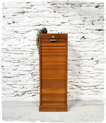 Meuble de Notaire Classeur à Rideau Vintage en Chêne