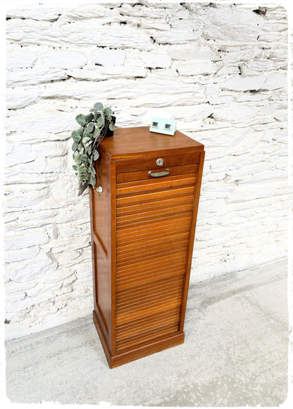 Meuble de Notaire Classeur à Rideau Vintage en Chêne