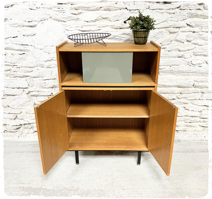 Meuble Rangement Vitrine Vintage Moderniste Pieds Métal