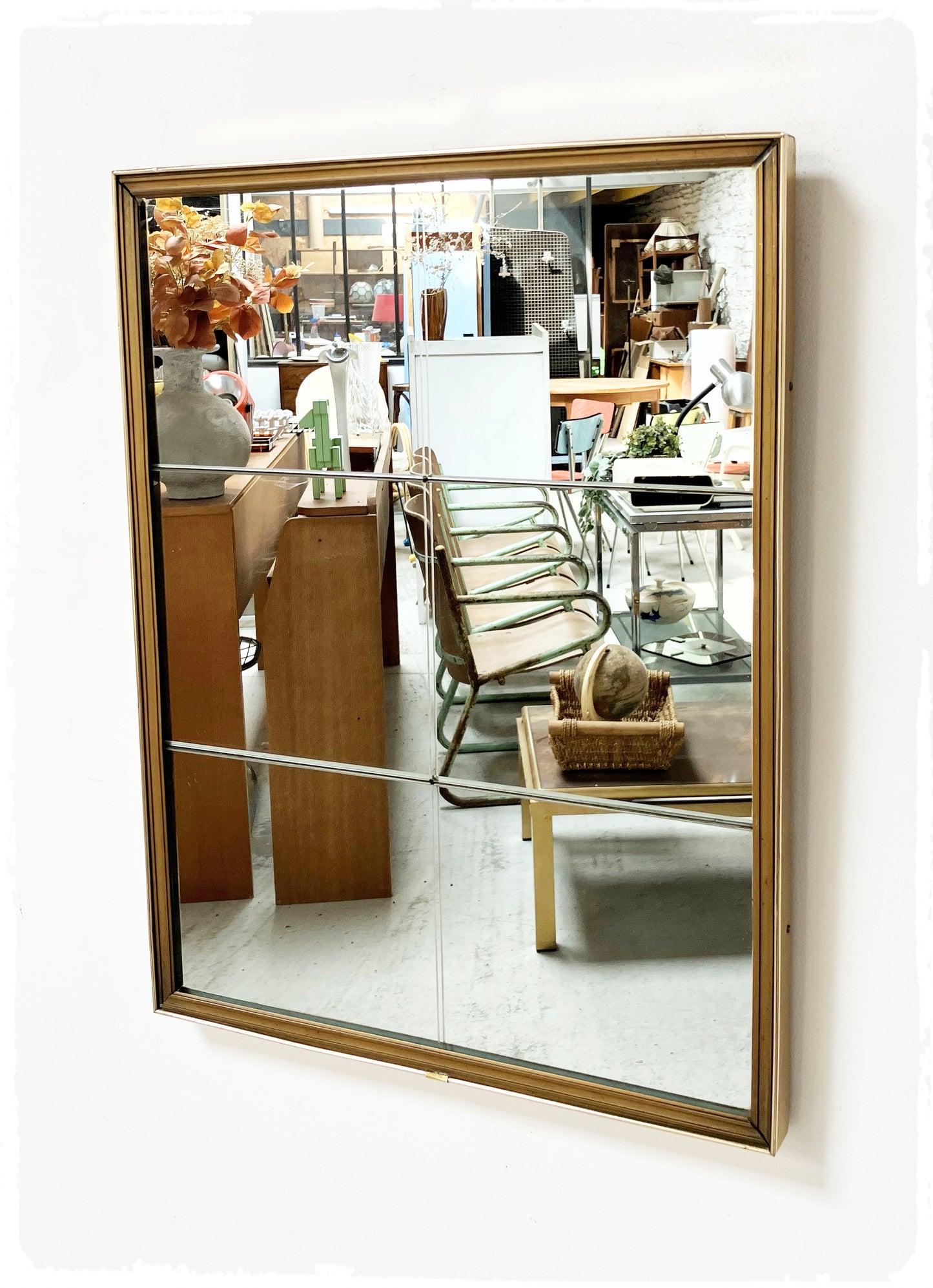 Miroir Bistrot Vintage Doré