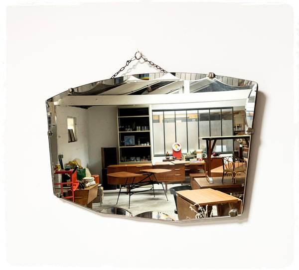 Miroir Mural Biseauté Vintage Art Déco Avec Chaîne
