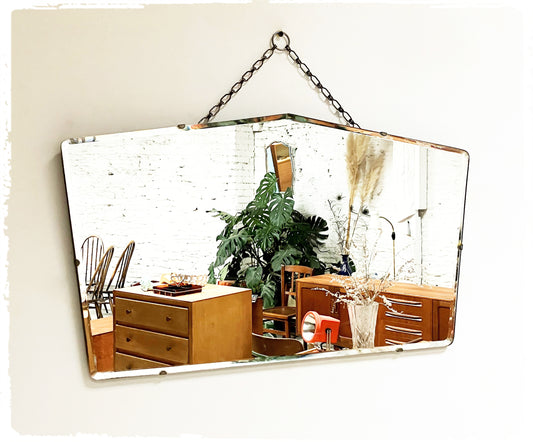 Miroir Mural Vintage Art Déco Avec Chaîne