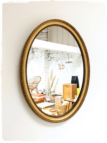 Miroir Ovale Vintage Doré