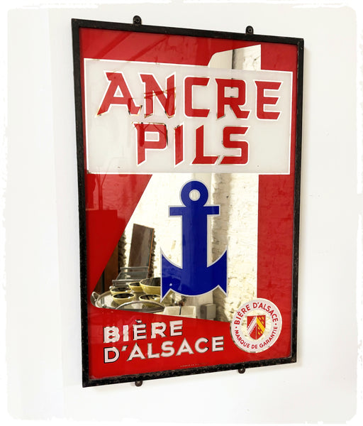 Miroir Publicitaire Vintage ANCRE PILS / Bière d'Alsace