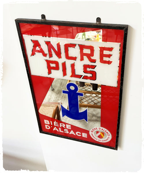 Miroir Publicitaire Vintage ANCRE PILS / Bière d'Alsace