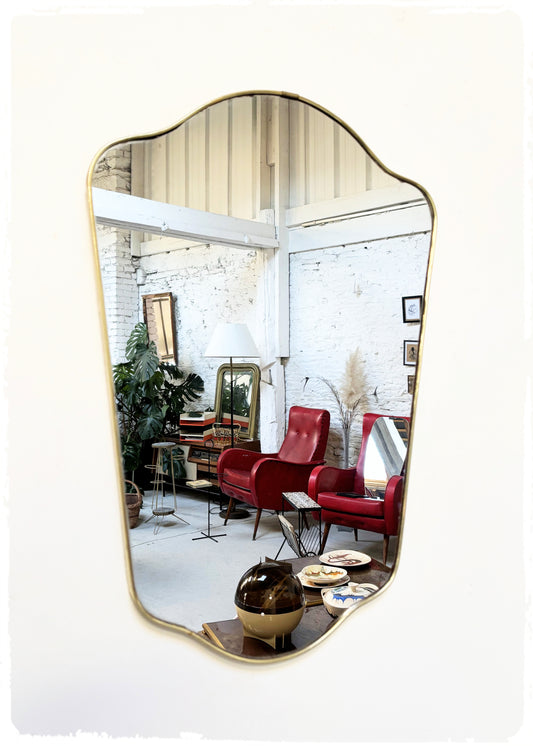 Miroir Vintage Forme Libre Blason Années 60