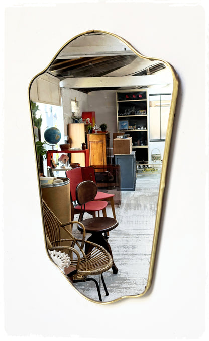 Miroir Vintage Forme Libre Blason Années 60