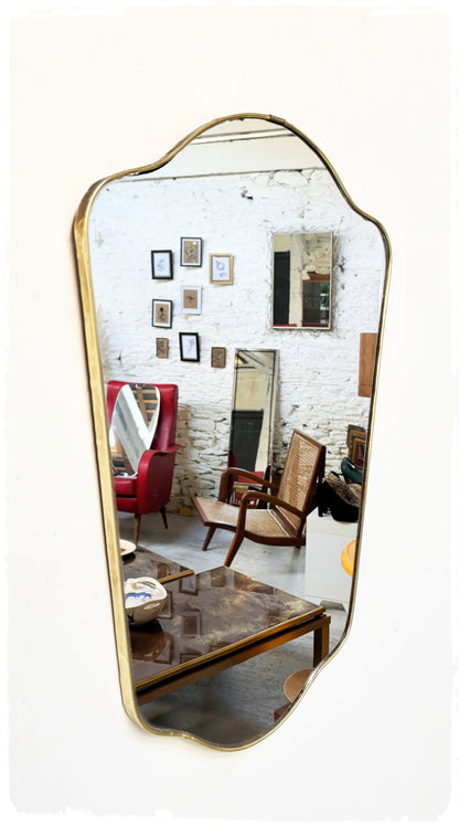 Miroir Vintage Forme Libre Blason Années 60