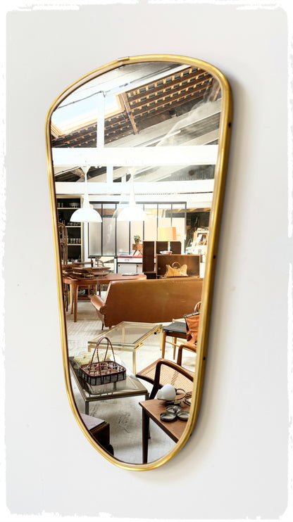 Grand Miroir Vintage Forme Libre Rétroviseur Années 50