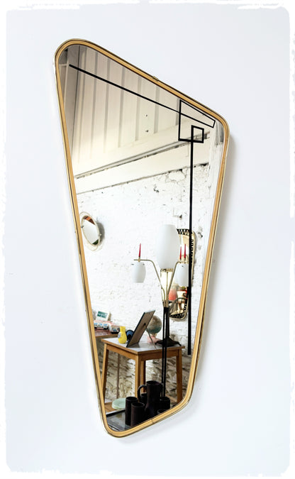 Grand Miroir Vintage Forme Libre Rétroviseur Asymétrique Sérigraphié
