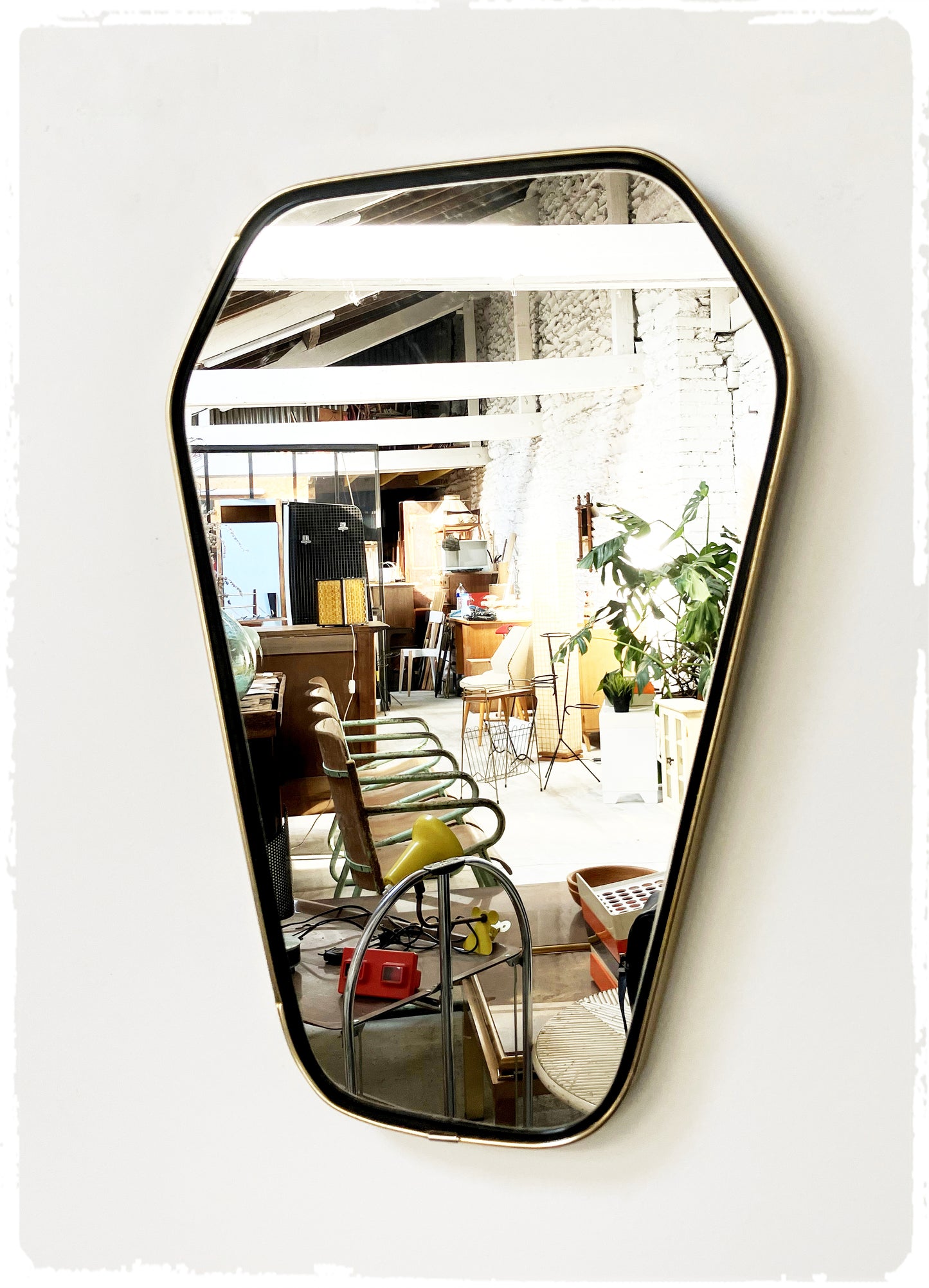 Miroir Vintage Moderniste Forme Libre Rétroviseur Hexagonale