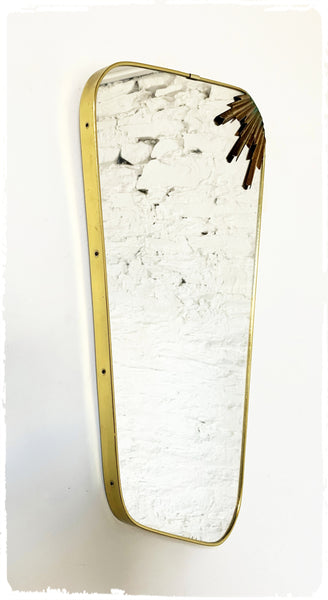 Miroir Vintage Moderniste Forme Libre Rétroviseur Décor Laiton