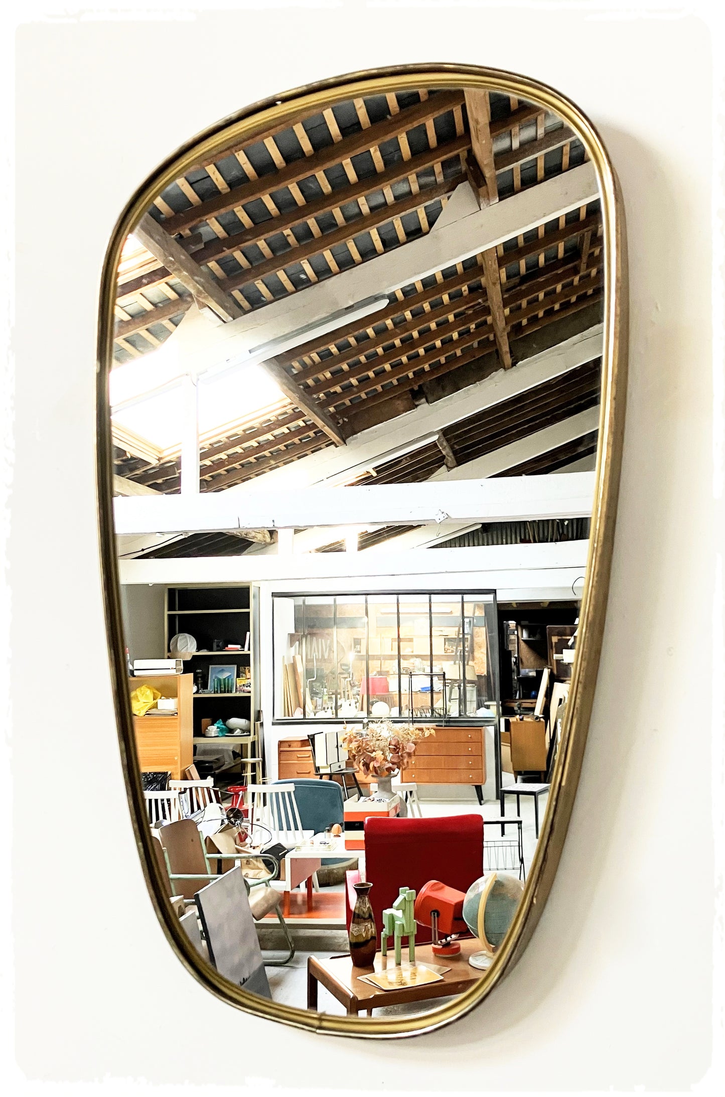 Miroir Vintage Moderniste Forme Libre Rétroviseur