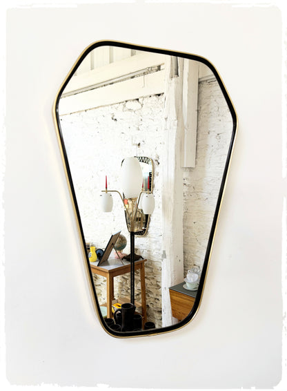 Miroir Vintage Moderniste Forme Libre Hexagonale Rétroviseur