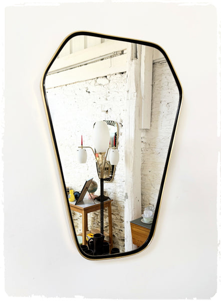 Miroir Vintage Moderniste Forme Libre Hexagonale Rétroviseur