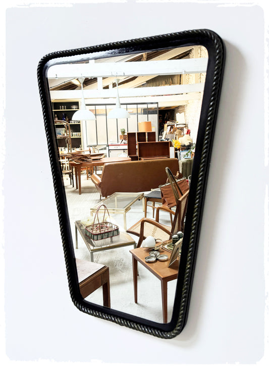 Miroir Vintage Moderniste Rétroviseur Noir