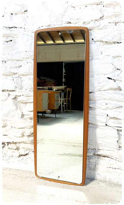 Miroir Vintage Moderniste Scandinave en Teck