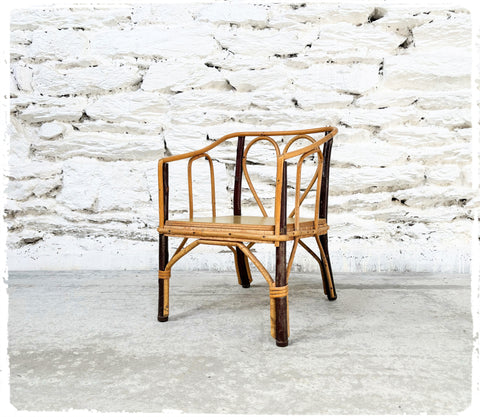 Petit Fauteuil Enfant Vintage Rotin