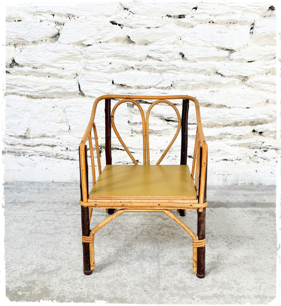 Petit Fauteuil Enfant Vintage Rotin