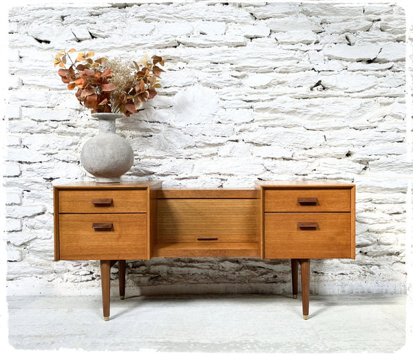 Petite Enfilade Basse Meuble Tv Vintage Style Scandinave en Teck