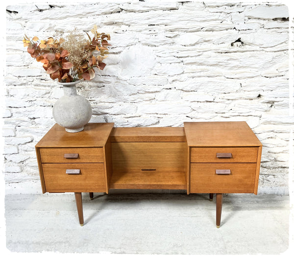 Petite Enfilade Basse Meuble Tv Vintage Style Scandinave en Teck