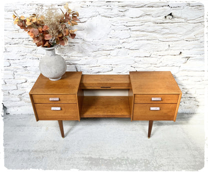 Petite Enfilade Basse Meuble Tv Vintage Style Scandinave en Teck
