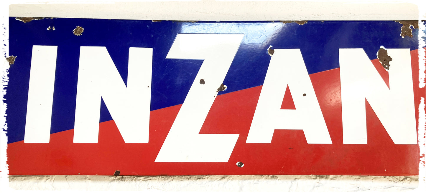 Plaque Publicitaire Émaillée Vintage XXL Cinzano 197 x 48 cm