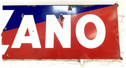 Plaque Publicitaire Émaillée Vintage XXL Cinzano 197 x 48 cm