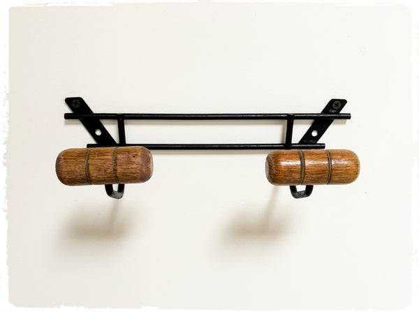 Porte Manteaux Mural Vintage 2 Patères Années 50