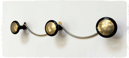 Porte Manteaux Mural Vintage 3 Patères Noir et Doré