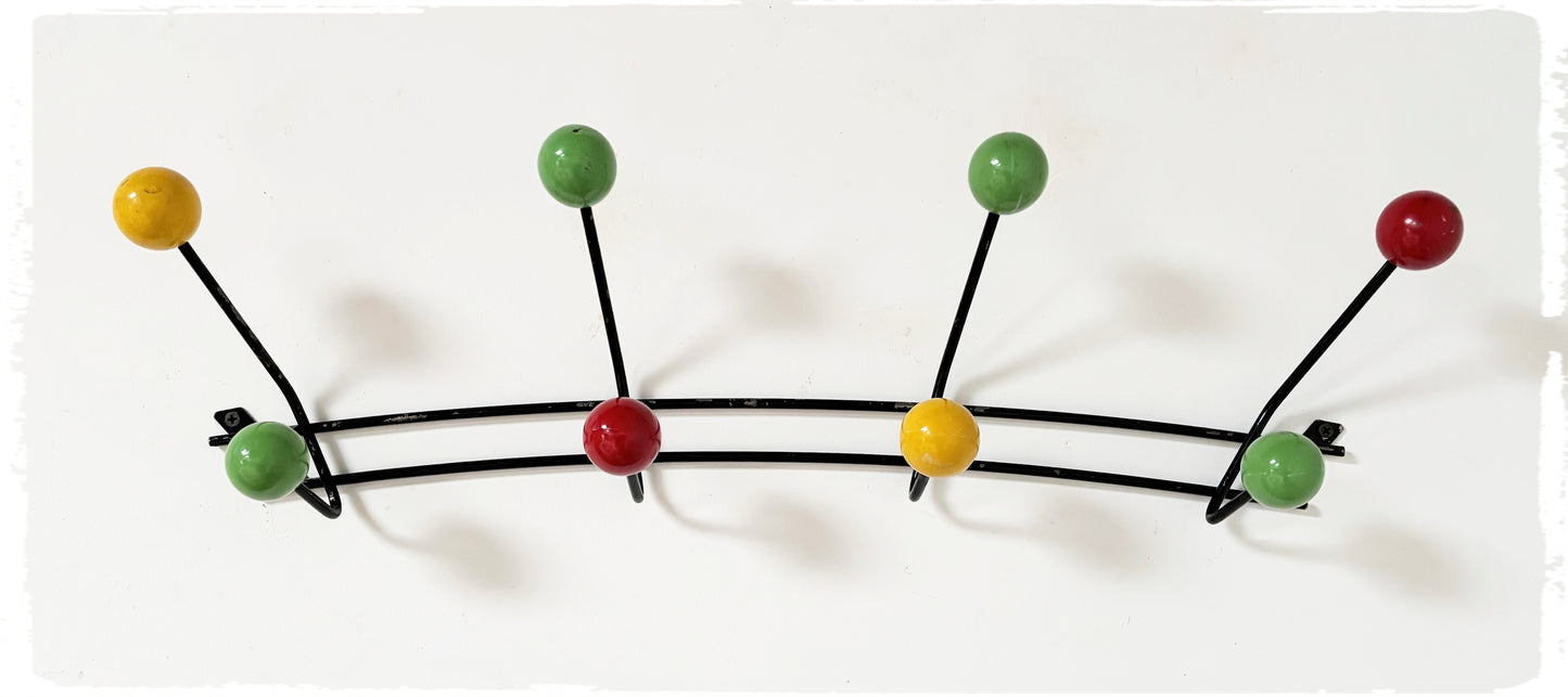 Porte Manteaux Mural Vintage 8 Patères Boules