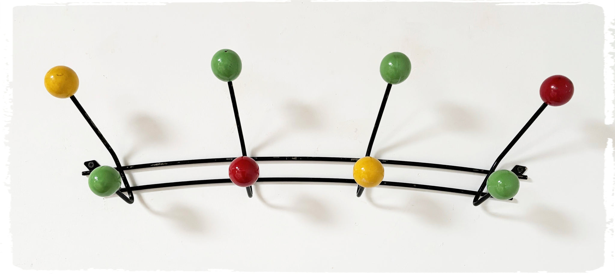 Porte Manteaux Mural Vintage 8 Patères Boules