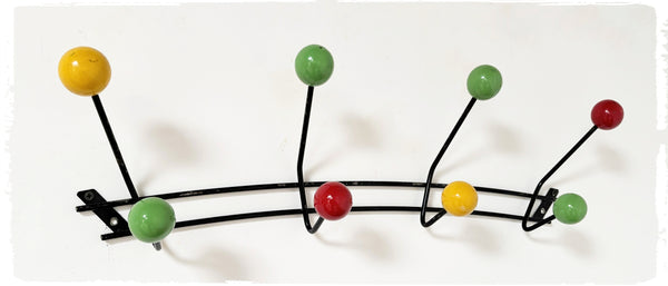 Porte Manteaux Mural Vintage 8 Patères Boules