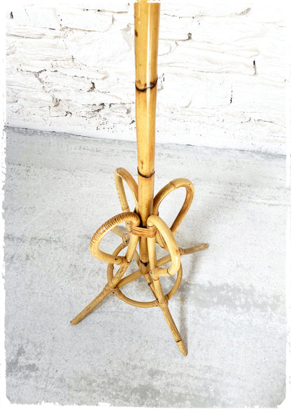 Porte Manteaux Perroquet Vintage en Bambou et Rotin