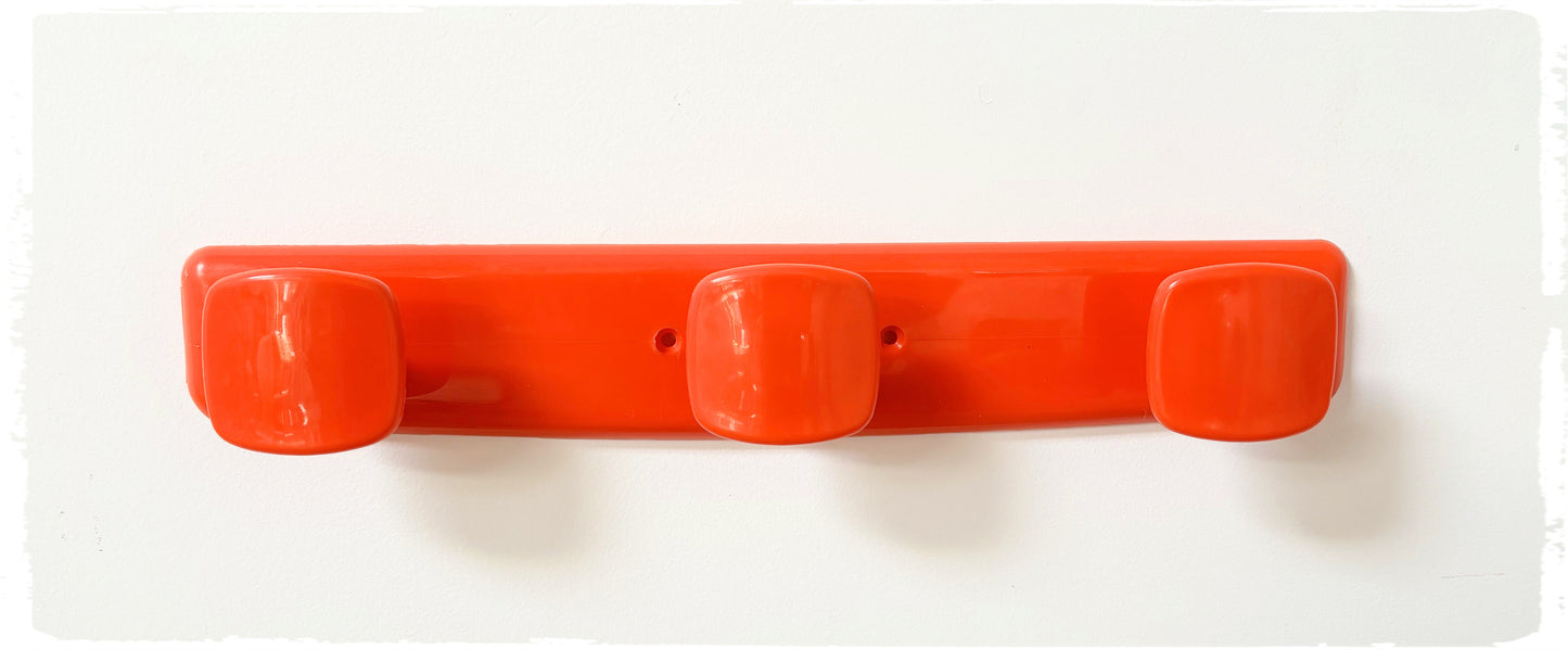 Porte Manteaux Vintage Orange Années 70 SYLA 3 Patères