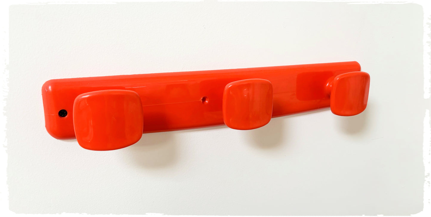 Porte Manteaux Vintage Orange Années 70 SYLA 3 Patères