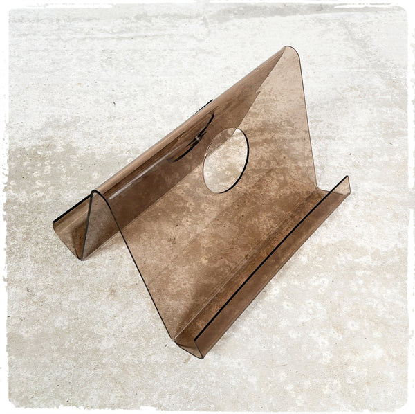 Porte Revues Vintage Années 70 Plexiglass Fumé