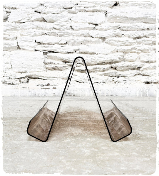 Porte Revues Vintage Années 70 Plexiglass Fumé