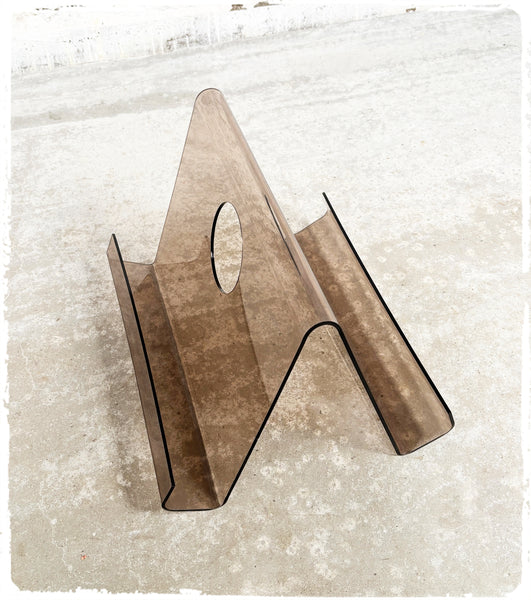 Porte Revues Vintage Années 70 Plexiglass Fumé