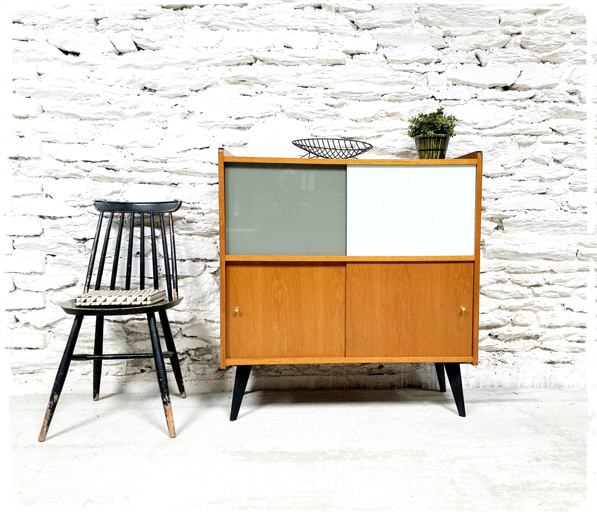 Buffet Meuble Hi-fi Vintage Pieds Compas Revisité
