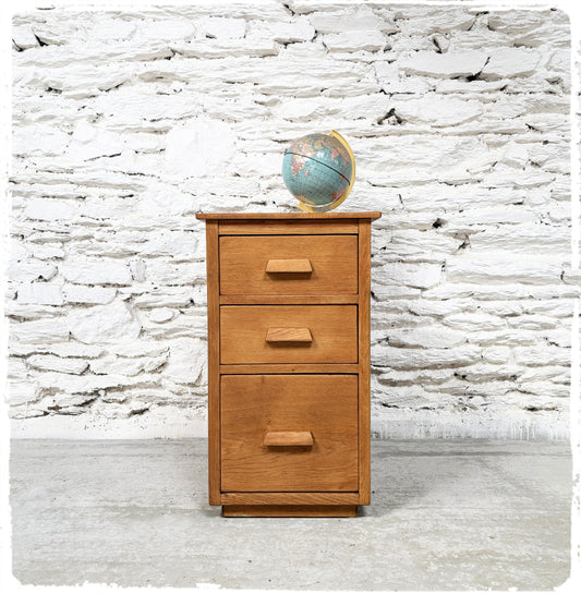 Meuble Rangement Vintage d'Administration en Chêne Doré
