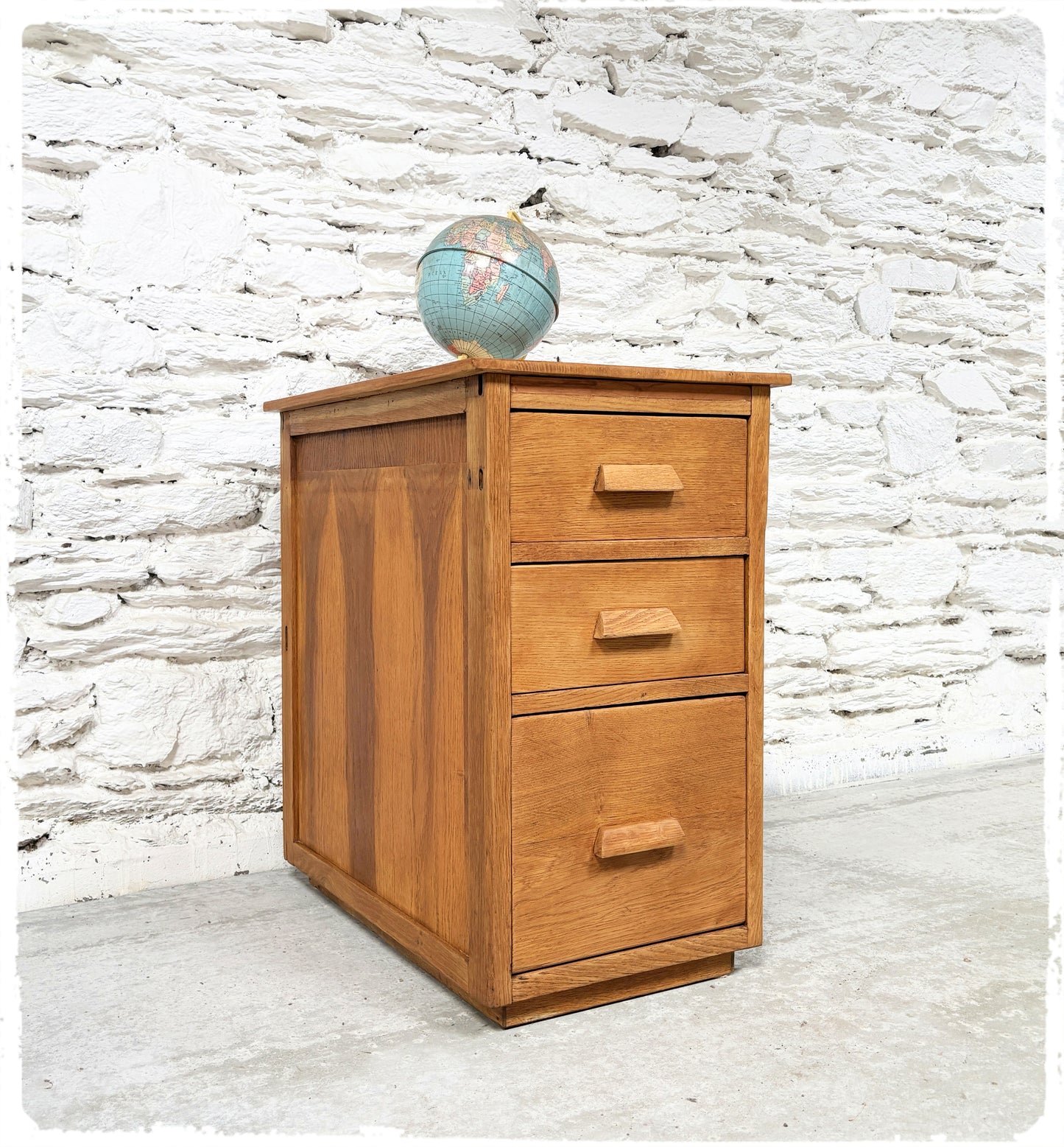 Meuble Rangement Vintage d'Administration en Chêne Doré
