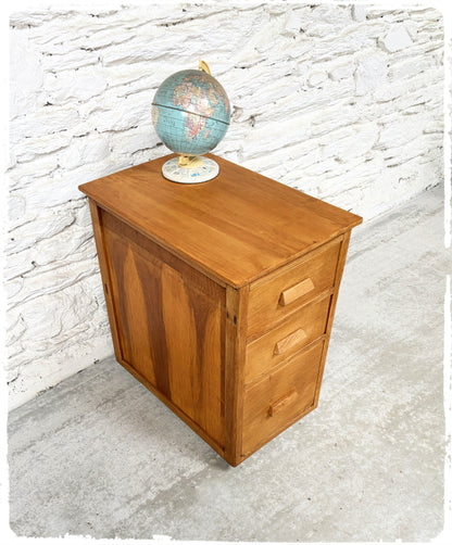 Meuble Rangement Vintage d'Administration en Chêne Doré